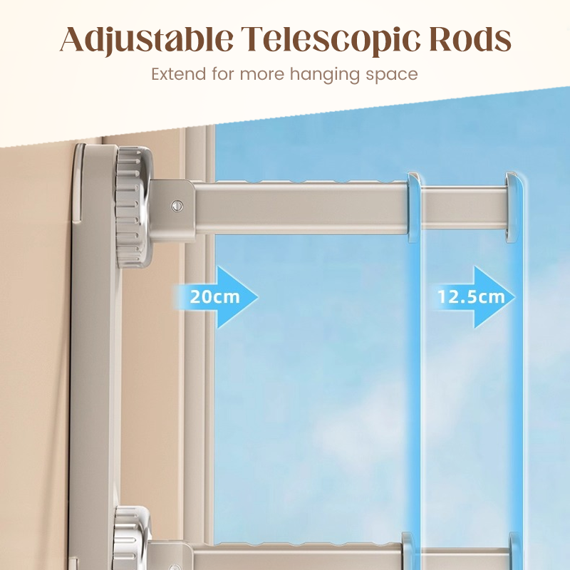 📢📢40% OFF !! ⏰ Foldable Telescopic Suction-Cup Hanger Rack – No-Drill Retractable Clothes Drying Pole