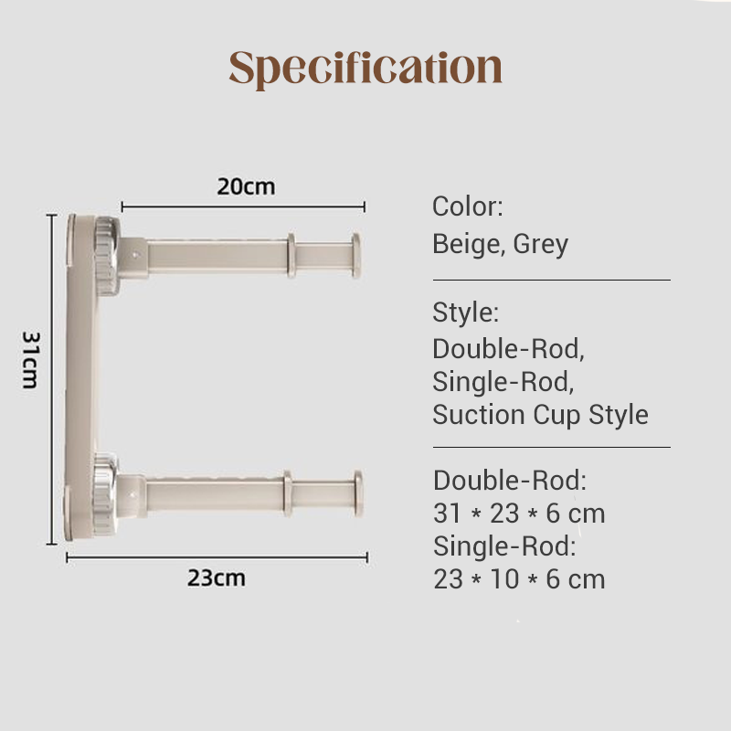 📢📢40% OFF !! ⏰ Foldable Telescopic Suction-Cup Hanger Rack – No-Drill Retractable Clothes Drying Pole