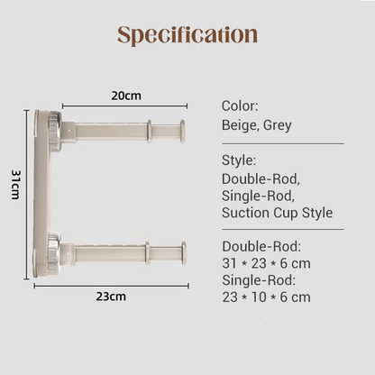 📢📢40% OFF !! ⏰ Foldable Telescopic Suction-Cup Hanger Rack – No-Drill Retractable Clothes Drying Pole