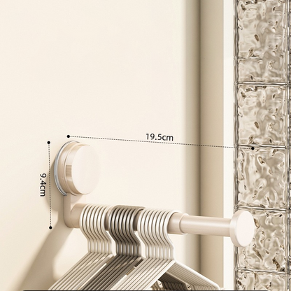 📢📢40% OFF !! ⏰ Foldable Telescopic Suction-Cup Hanger Rack – No-Drill Retractable Clothes Drying Pole