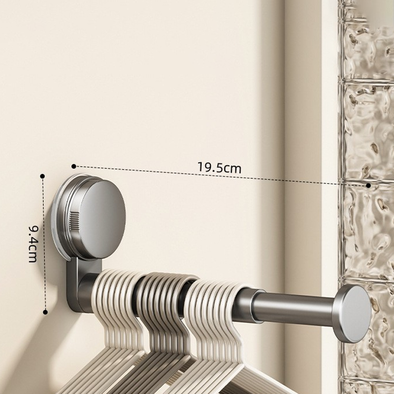 📢📢40% OFF !! ⏰ Foldable Telescopic Suction-Cup Hanger Rack – No-Drill Retractable Clothes Drying Pole