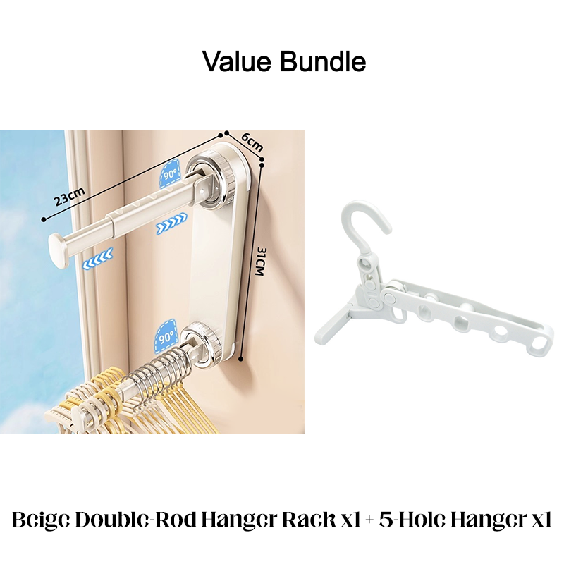 📢📢40% OFF !! ⏰ Foldable Telescopic Suction-Cup Hanger Rack – No-Drill Retractable Clothes Drying Pole