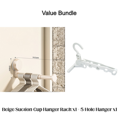 📢📢40% OFF !! ⏰ Foldable Telescopic Suction-Cup Hanger Rack – No-Drill Retractable Clothes Drying Pole