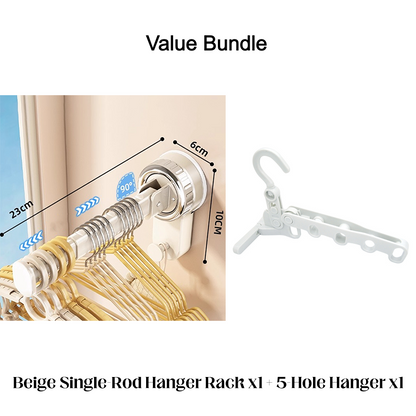 📢📢40% OFF !! ⏰ Foldable Telescopic Suction-Cup Hanger Rack – No-Drill Retractable Clothes Drying Pole