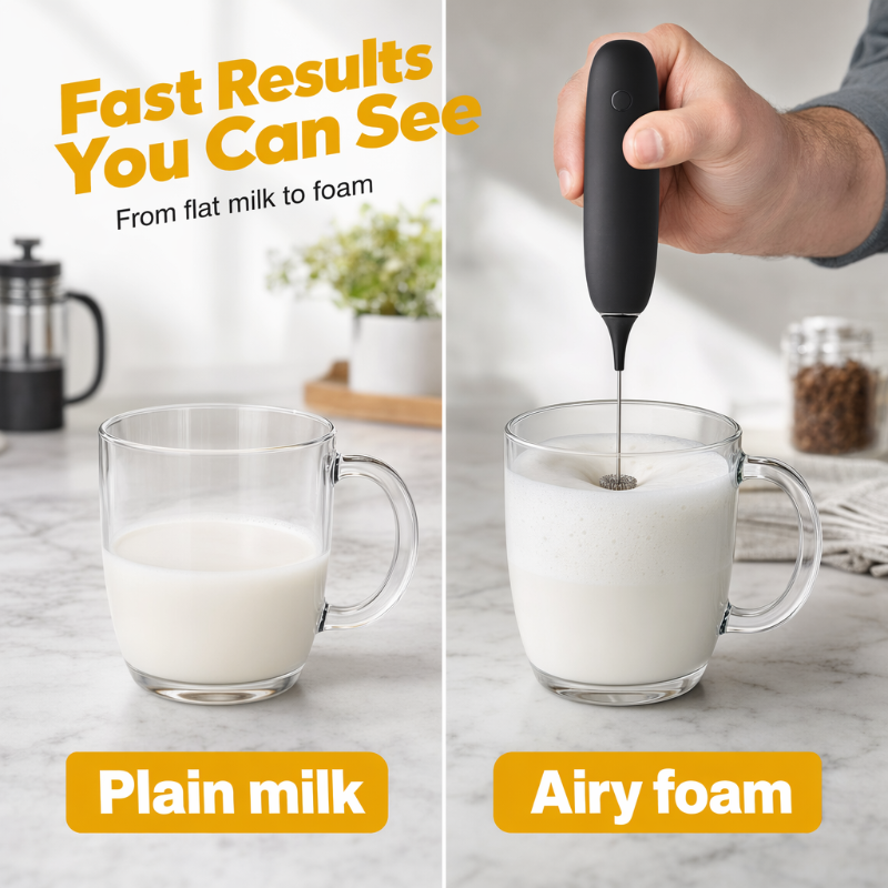 Handheld Electric Milk Frother and Coffee Stirrer