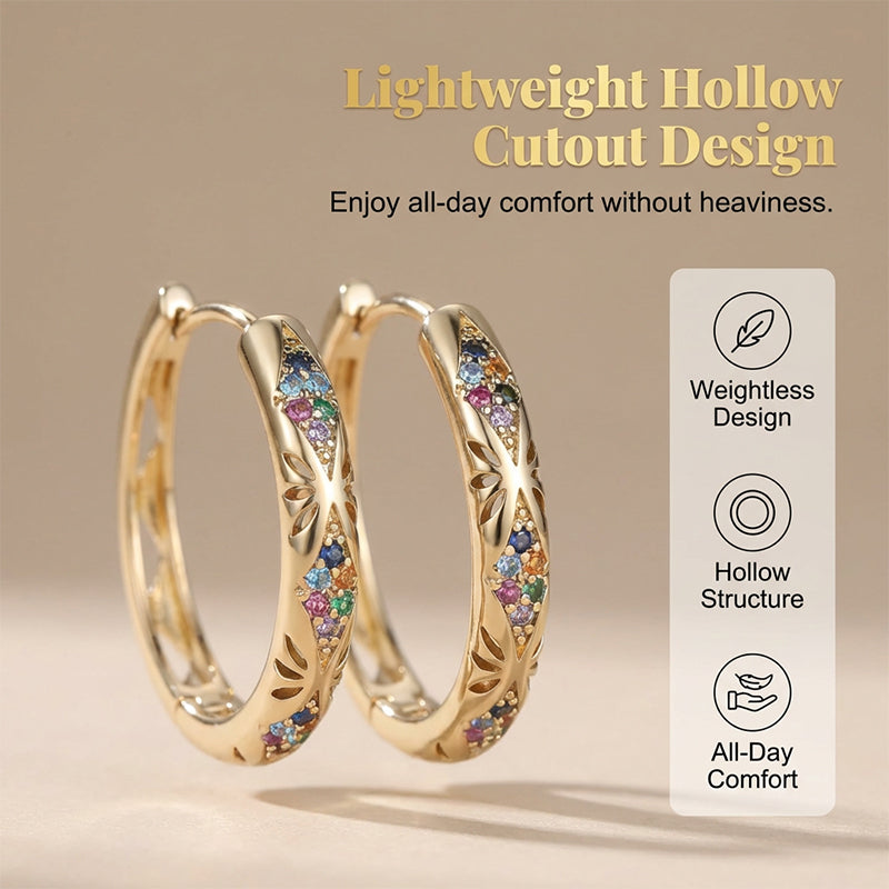 📢📢30% OFF !! ⏰ Sparkling Zircon Hollow Hoop Earrings