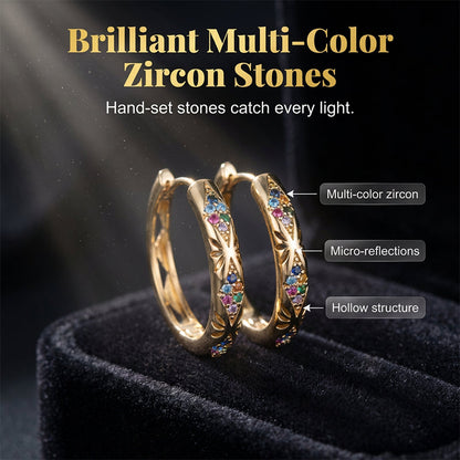 📢📢30% OFF !! ⏰ Sparkling Zircon Hollow Hoop Earrings