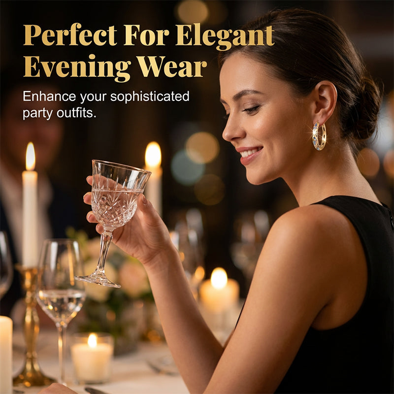 📢📢30% OFF !! ⏰ Sparkling Zircon Hollow Hoop Earrings