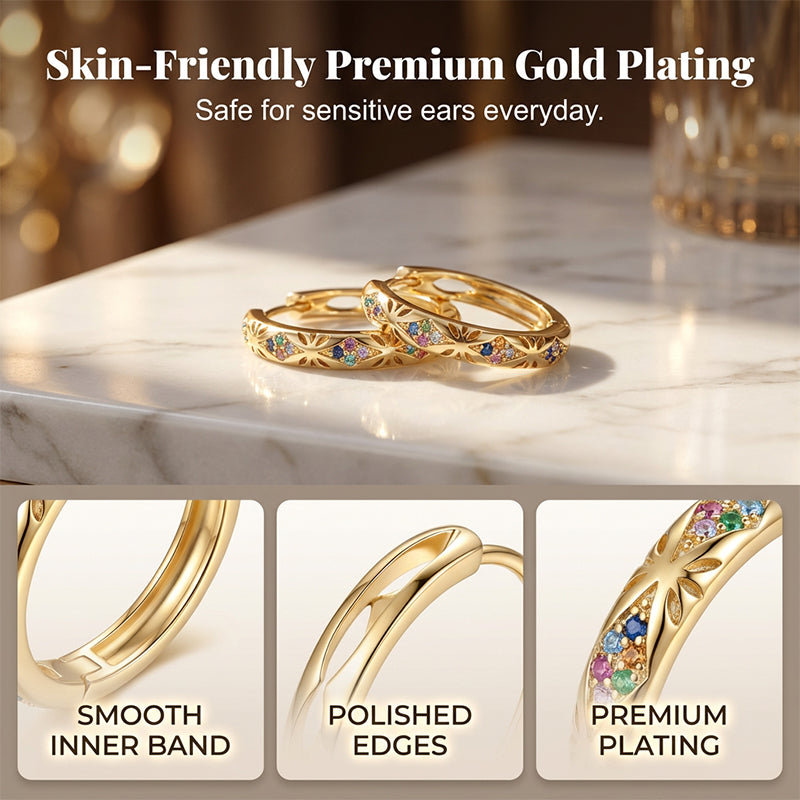 📢📢30% OFF !! ⏰ Sparkling Zircon Hollow Hoop Earrings