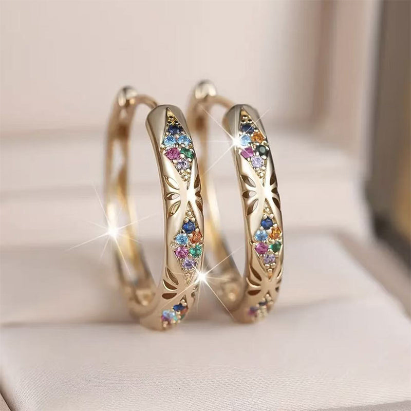 📢📢30% OFF !! ⏰ Sparkling Zircon Hollow Hoop Earrings