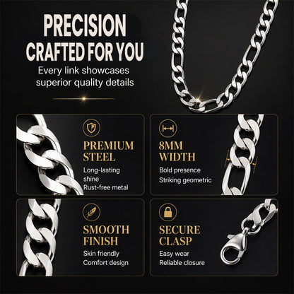 Silver Tone Stainless Steel Chain Necklace