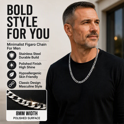 Silver Tone Stainless Steel Chain Necklace
