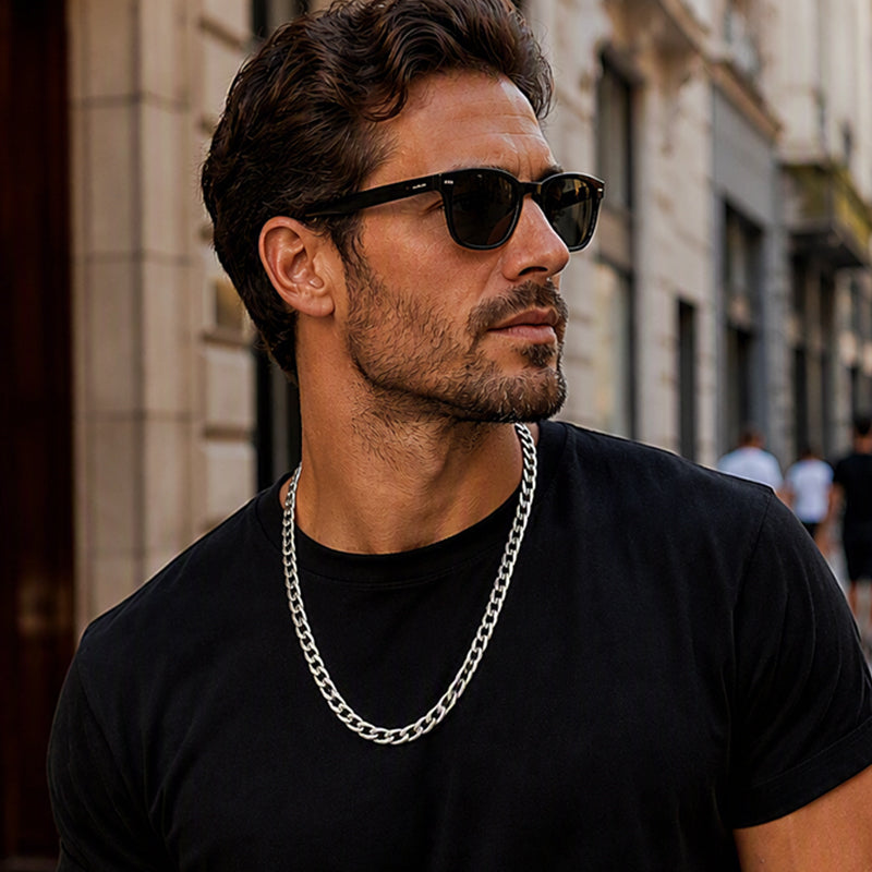 Silver Tone Stainless Steel Chain Necklace