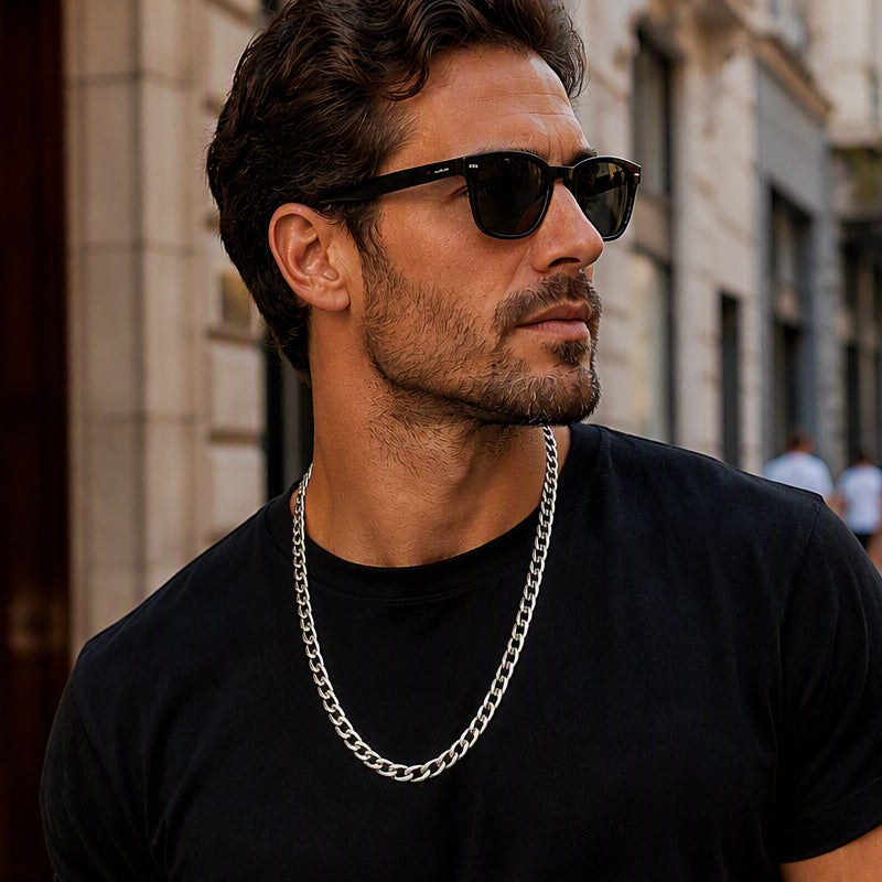 Silver Tone Stainless Steel Chain Necklace