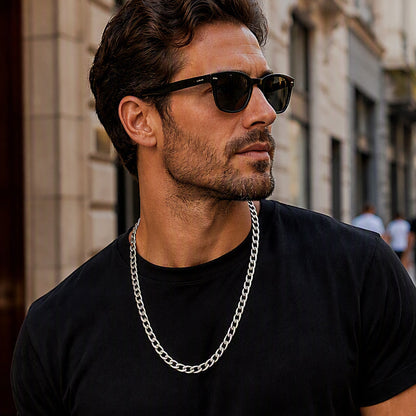 Silver Tone Stainless Steel Chain Necklace
