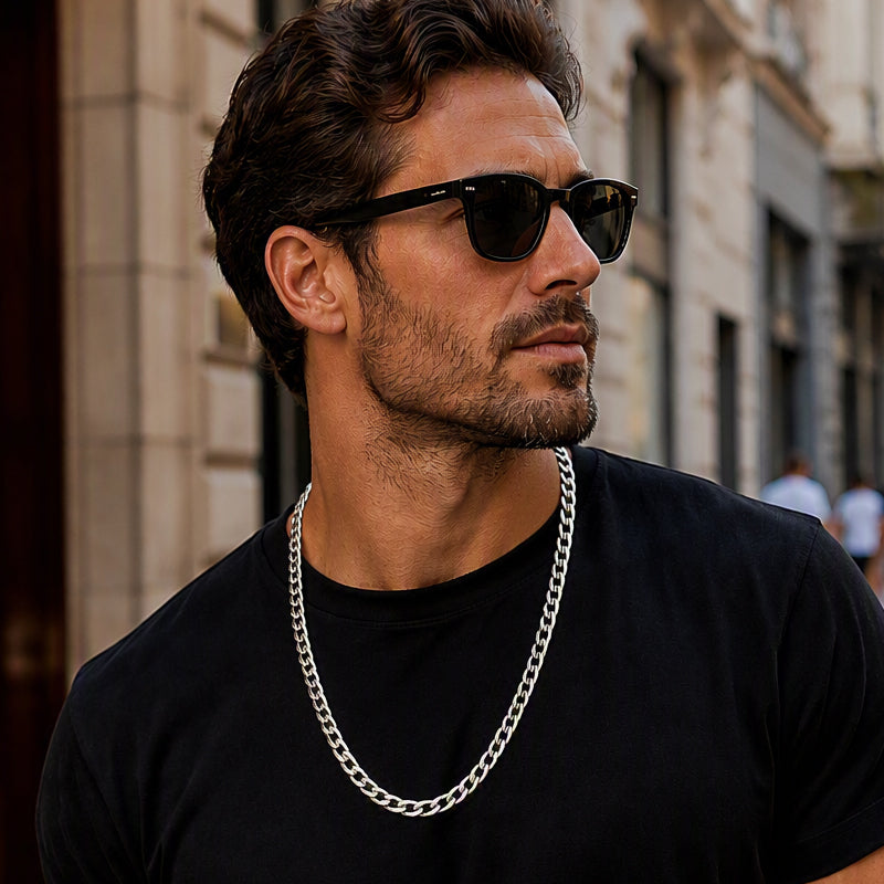 Silver Tone Stainless Steel Chain Necklace