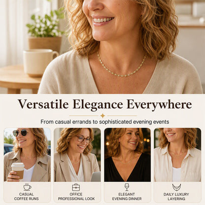 💫 Women's Elegant Gold Plated Flat Chain Necklace – Timeless Shine, Premium Finish & Versatile Daily Wear – A Must-Have Accessory for Every Woman 💖