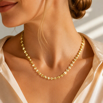 💫 Women's Elegant Gold Plated Flat Chain Necklace – Timeless Shine, Premium Finish & Versatile Daily Wear – A Must-Have Accessory for Every Woman 💖