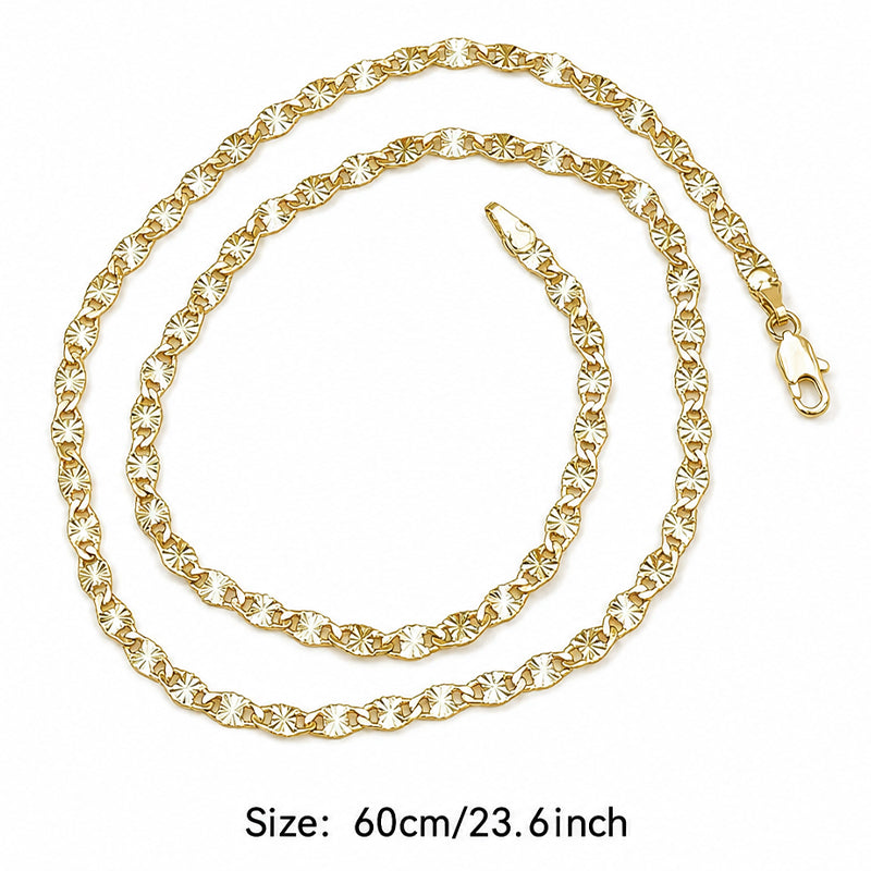 💫 Women's Elegant Gold Plated Flat Chain Necklace – Timeless Shine, Premium Finish & Versatile Daily Wear – A Must-Have Accessory for Every Woman 💖