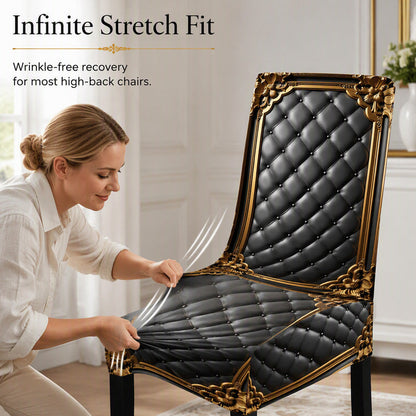 🪑 ✨ Washable Stretch Chair Cover – Baroque Gilded Print, High‑Density Elastic Fabric ✨