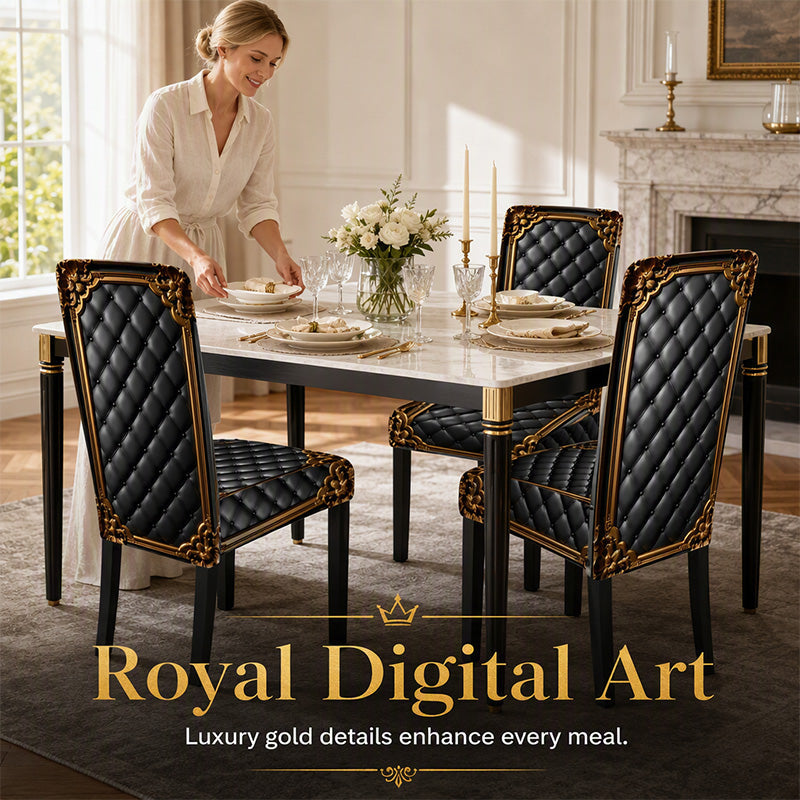 🪑 ✨ Washable Stretch Chair Cover – Baroque Gilded Print, High‑Density Elastic Fabric ✨