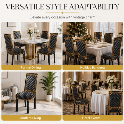 🪑 ✨ Washable Stretch Chair Cover – Baroque Gilded Print, High‑Density Elastic Fabric ✨