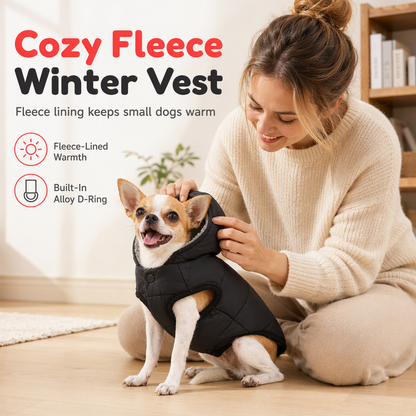 🐕 Save 50%! 🧥 Hooded Dog Coat – Fleece‑lined, windproof & built‑in harness ✨