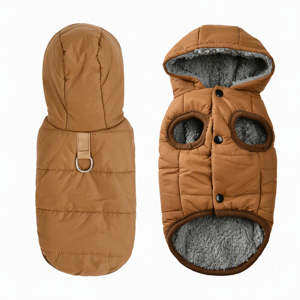 🐕 Save 50%! 🧥 Hooded Dog Coat – Fleece‑lined, windproof & built‑in harness ✨