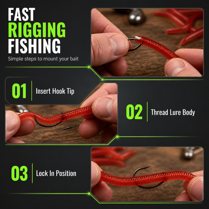 Simulation Earthworm Soft Fishing Lures Shrimp Scented Artificial Worm Baits for Freshwater and Saltwater Pack of 50 or 100