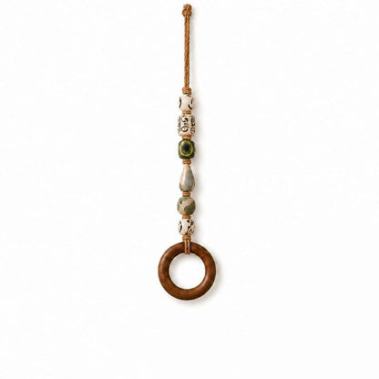 🪵 Decorative Beaded Towel Hanger with Wooden Ring – Boho, Handcrafted, Multi-scene ✨