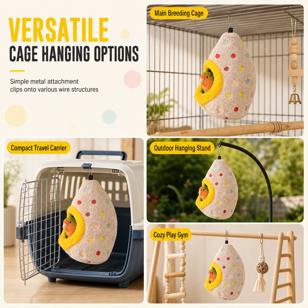 📢📢40% OFF !! ⏰ Hanging Bird Nest Hammock – Warm cotton & egg‑shaped comfort ✨