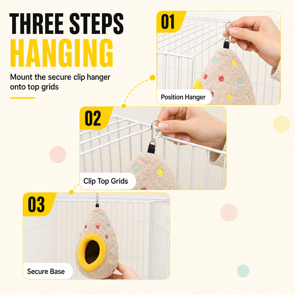 📢📢40% OFF !! ⏰ Hanging Bird Nest Hammock – Warm cotton & egg‑shaped comfort ✨