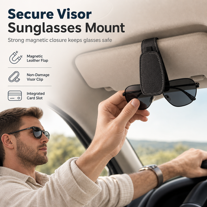 🕶️ Car Sunglasses Holder – Double clip & ticket card mount ✨