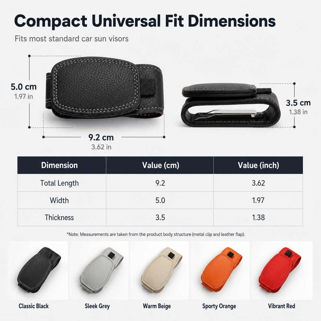🕶️ Car Sunglasses Holder – Double clip & ticket card mount ✨