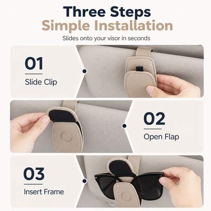 🕶️ Car Sunglasses Holder – Double clip & ticket card mount ✨
