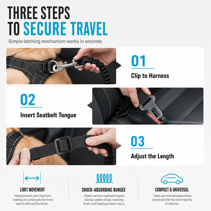 ⏰Elastic Nylon Dog Car Safety Harness