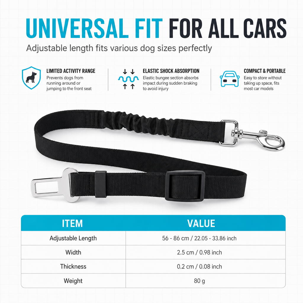 ⏰Elastic Nylon Dog Car Safety Harness