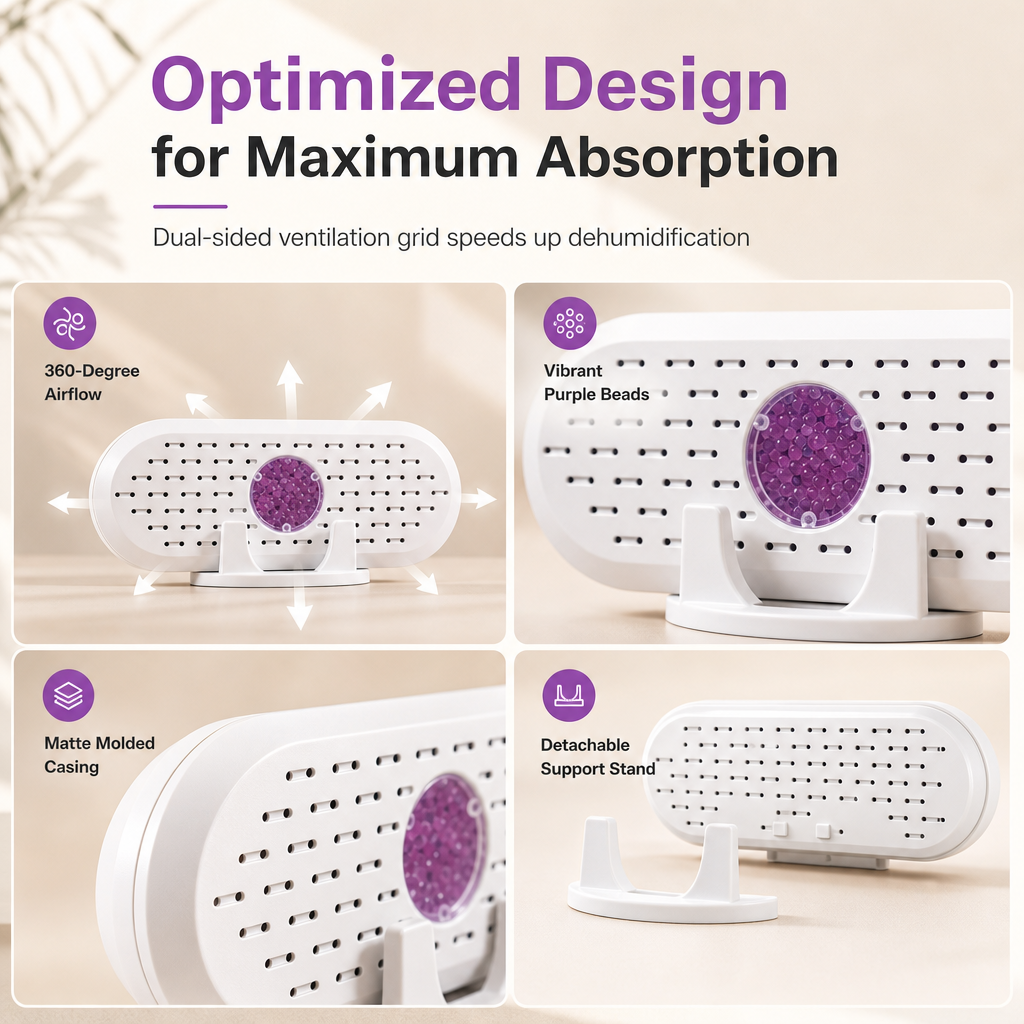 💧 50% Off Now ✨ Mini Reusable Dehumidifier — Silica Gel Beads & USB Drying ♻️