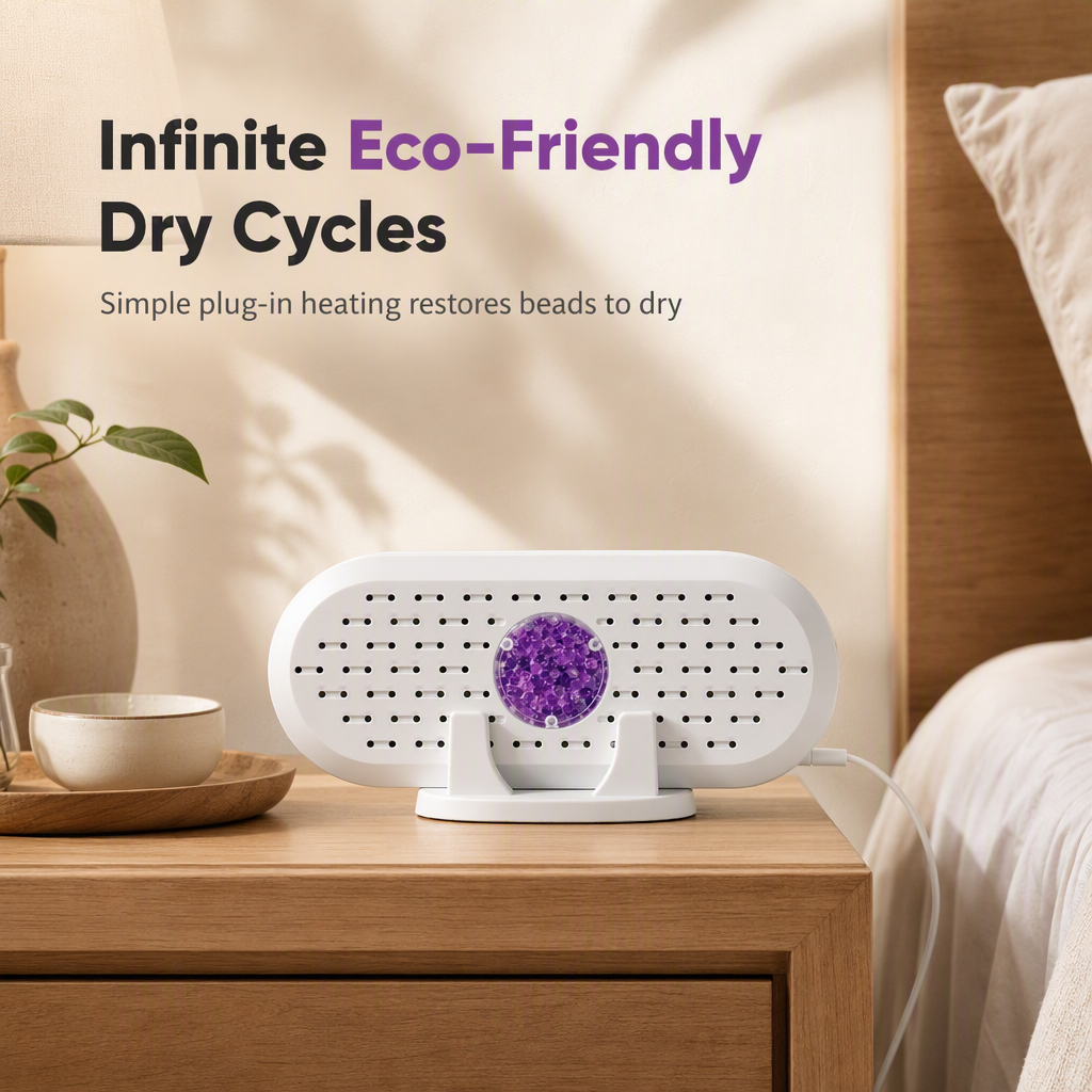 💧 50% Off Now ✨ Mini Reusable Dehumidifier — Silica Gel Beads & USB Drying ♻️