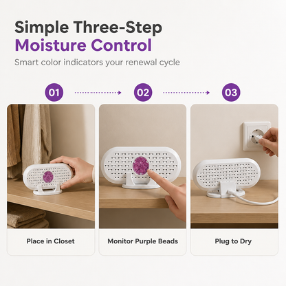 💧 50% Off Now ✨ Mini Reusable Dehumidifier — Silica Gel Beads & USB Drying ♻️