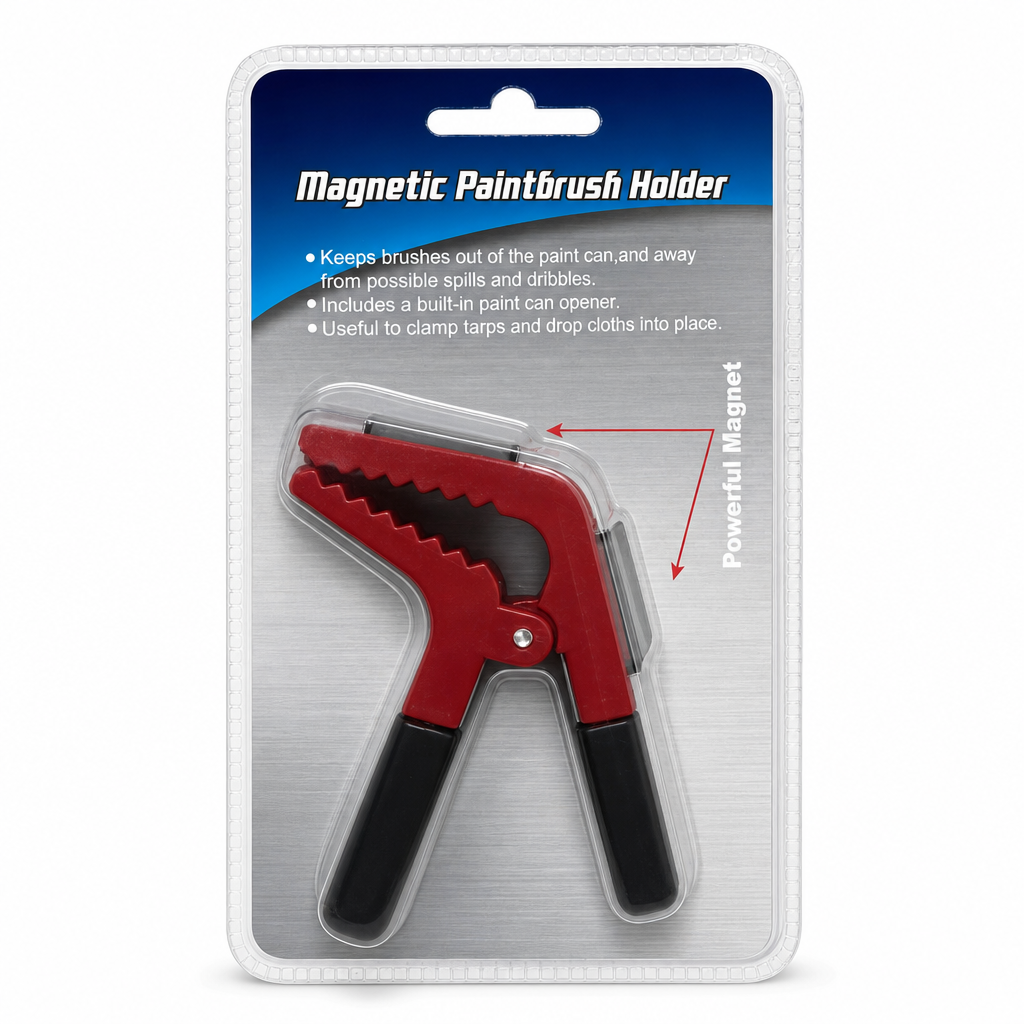 Double Sided Magnetic Paint Brush Clip with Universal Clamping Holder Plastic Paintbrush Tool