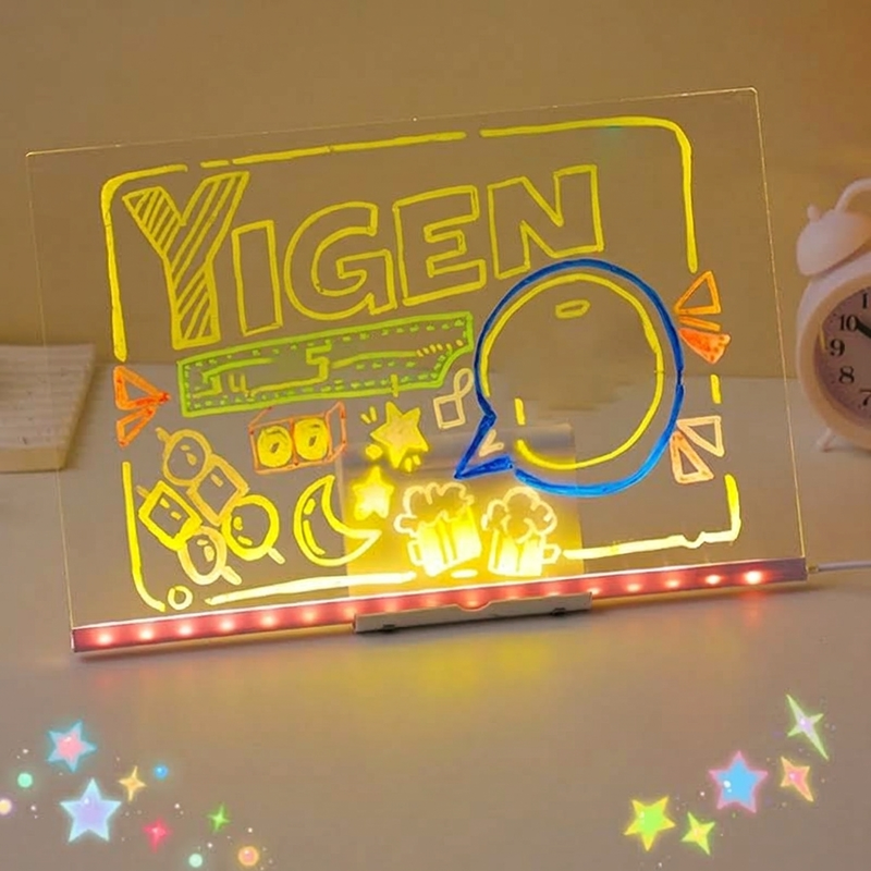 🔥50% OFF!!📢🎨 Glowing Acrylic Drawing Board – LED-Lit Display, Wipe & Redraw, Creative Desk Art That Glows 🖍️✨