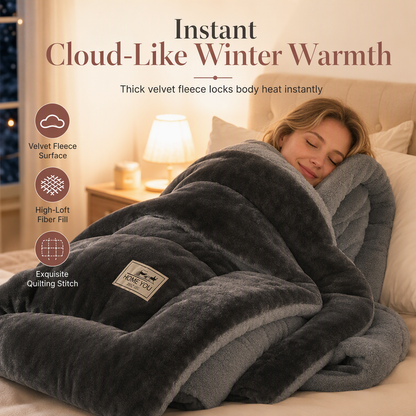 ✨ Thick Warm Milk Velvet Winter Comforter & Ultra-Soft Fleece Duvet Insert – Rapid 3-Second Thermal Lock, Zero-Pressure Down-Alternative Loft, Masterful Box-Quilted Anti-Shift Construction & Silky Anti-Static Touch – 3 Sizes 4 Colors ❄️