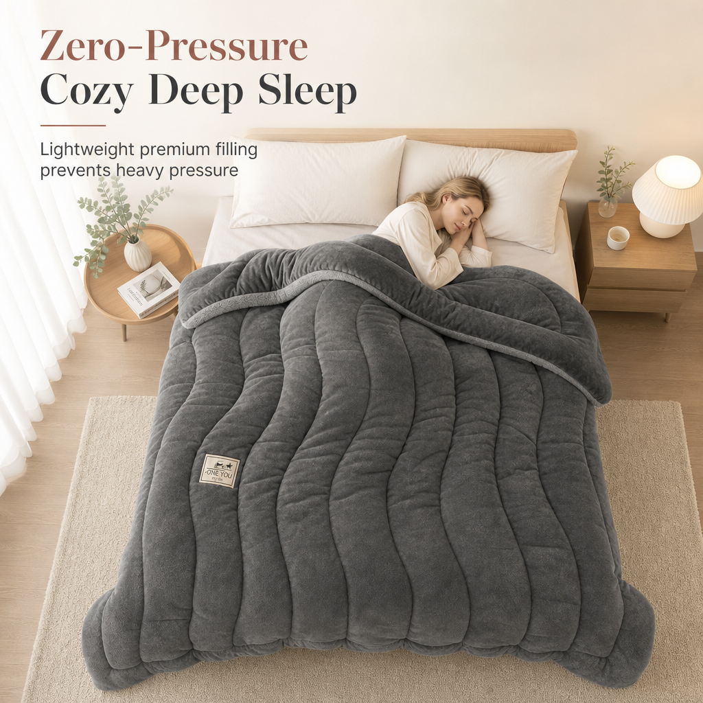 ✨ Thick Warm Milk Velvet Winter Comforter & Ultra-Soft Fleece Duvet Insert – Rapid 3-Second Thermal Lock, Zero-Pressure Down-Alternative Loft, Masterful Box-Quilted Anti-Shift Construction & Silky Anti-Static Touch – 3 Sizes 4 Colors ❄️