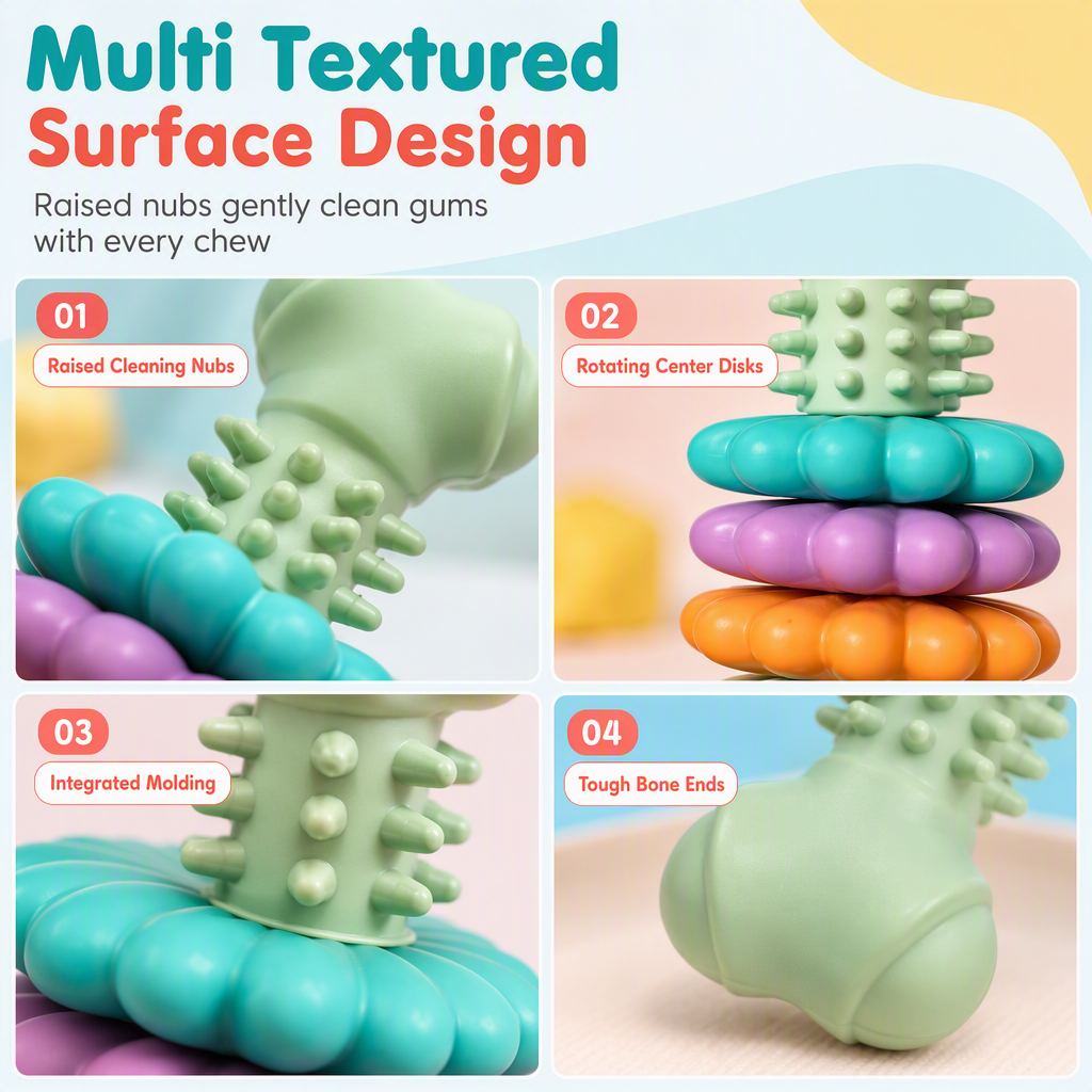 🐶 Durable TPR Bone Shaped Dog Chew Toy – Tough, Textured, Interactive ✨