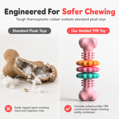 🐶 Durable TPR Bone Shaped Dog Chew Toy – Tough, Textured, Interactive ✨