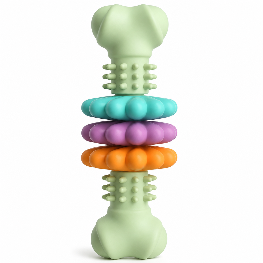 🐶 Durable TPR Bone Shaped Dog Chew Toy – Tough, Textured, Interactive ✨