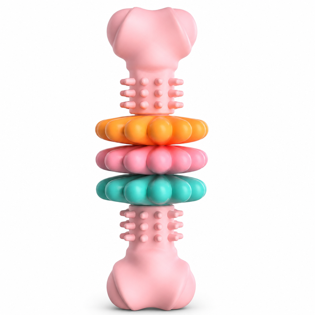 🐶 Durable TPR Bone Shaped Dog Chew Toy – Tough, Textured, Interactive ✨