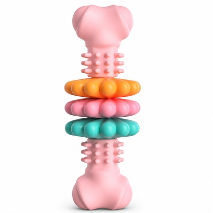 🐶 Durable TPR Bone Shaped Dog Chew Toy – Tough, Textured, Interactive ✨