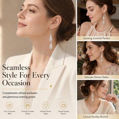 ⚡ Women's Dual Wear Zircon Tassel Earrings – Shiny, Elegant, Convertible 💫